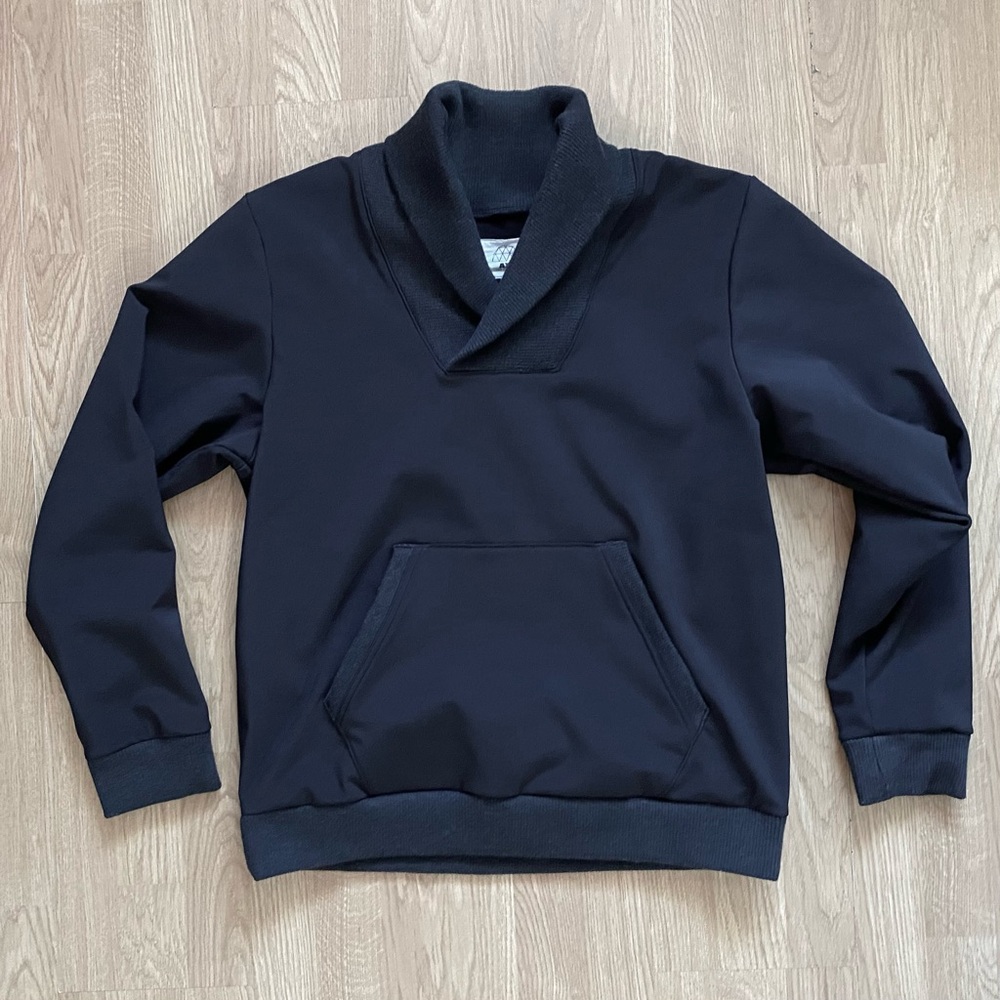 AXS Folk Technology Shawl Collar Pullover Sweatshirt Black Mens XL